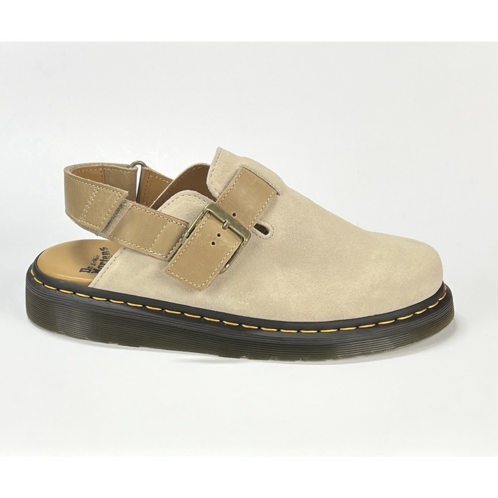 Dr. Martens Jorge II Suede & Leather Slingback Mules Shoes Beige Men's Size 10